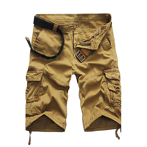 

Men's Military Plus Size Daily Sports Holiday Straight Shorts Pants Solid Colored Summer Black / White Black Blue 28 29 30 / Work / Weekend