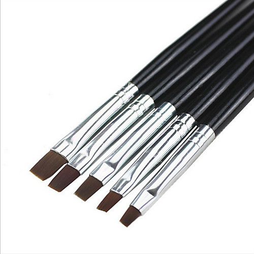 

5pcs Synthetic Hair Plastic Nail Art Accessories Novelty Classic Cute Daily Nail Art Tool Nail Acrylic Brush for Gel Brush