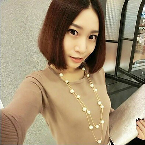 

Women's Pendant Necklace Luxury Double-layer Pearl Alloy Gold Silver Necklace Jewelry For