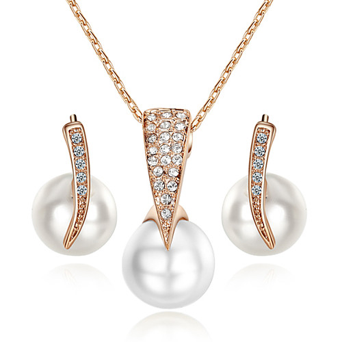 

Women's Crystal Jewelry Set Ladies Simple Style Pearl Crystal Imitation Pearl Earrings Jewelry For Wedding Party Daily Casual / Cubic Zirconia