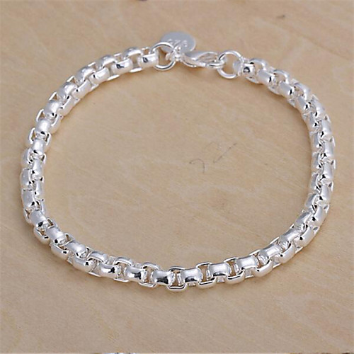 

Chain Bracelet Ladies Classic Sterling Silver Bracelet Jewelry For Christmas Gifts Wedding Party Daily Casual / Silver Plated