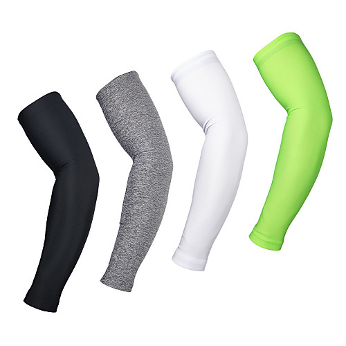 

1 Pair Arsuxeo Cycling Sleeves Sun Sleeves Compression Sleeves Solid Color Lightweight Sunscreen UPF 50 Bike Black White Light Green Polyester Elastane Winter for Men's Women's Adults' Road Bike