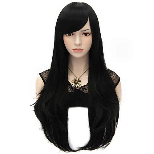 

Synthetic Wig Cosplay Wig Straight Natural Straight Straight Wig Very Long Black Synthetic Hair Women's Black