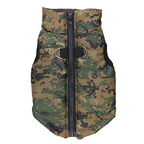 

Dog Coat Vest Dog Clothes Camo / Camouflage Green Cotton Costume For Winter Men's Women's Keep Warm