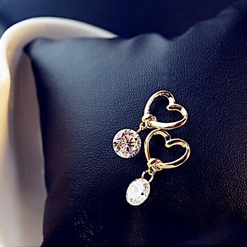 

Women's Drop Earrings Solitaire Round Cut Heart Hollow Heart Ladies Basic Fashion Earrings Jewelry Golden For Party Daily Casual