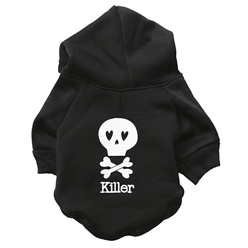 

Cat Dog Hoodie Winter Dog Clothes Black Costume Cotton Skull Fashion XS S M L