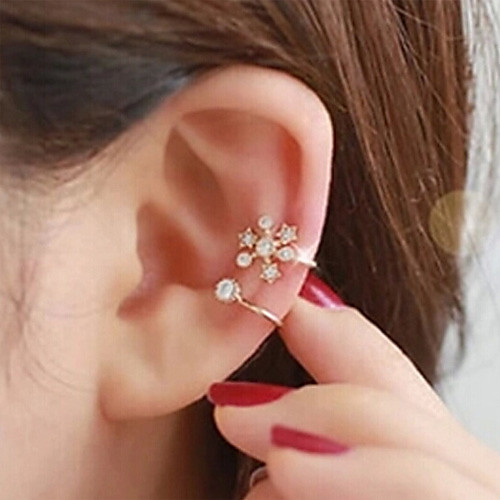 

Women's Ear Cuff Helix Earrings Ladies Rhinestone Earrings Jewelry Silver / Golden For Wedding Party Daily Casual