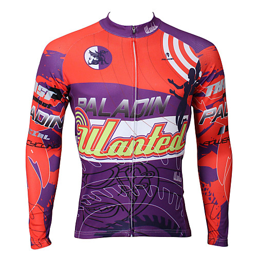 

ILPALADINO Men's Long Sleeve Cycling Jersey Winter Polyester Dark Purple Bike Jersey Top Mountain Bike MTB Breathable Quick Dry Ultraviolet Resistant Sports Clothing Apparel / Stretchy / Back Pocket