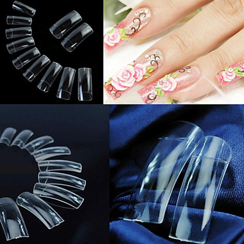 

500 pcs Translucence Plastic Full Cover Nail Tips Half Nail Tips For Finger Nail nail art Manicure Pedicure Daily Abstract / Wedding / Fashion