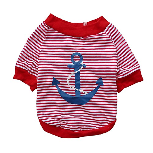 

Cat Dog Shirt / T-Shirt Dog Clothes Stripes Geometic Red Blue Cotton Costume For Summer Cosplay