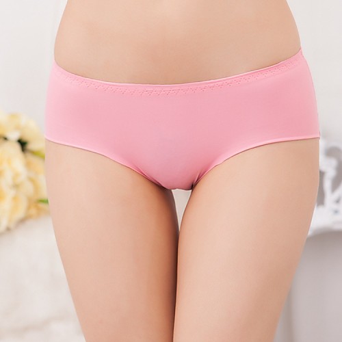 

Women's Shorties & Boyshorts Panties / Ultra Sexy Panty / Seamless Panty - Normal, Solid Colored Mid Waist White Black Purple One-Size