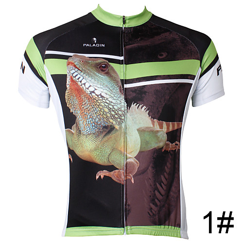 

ILPALADINO Men's Short Sleeve Cycling Jersey Polyester 1# 2# 3# Lizard Bike Jersey Top Mountain Bike MTB Road Bike Cycling Breathable Quick Dry Back Pocket Sports Clothing Apparel / Stretchy