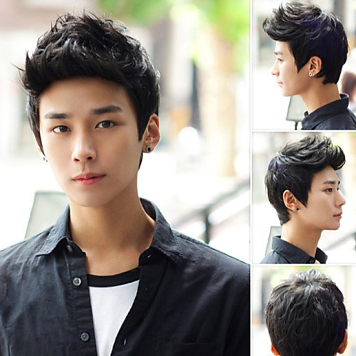 

Men's Fashion High Quality Black Short Hair Synthetic Wig