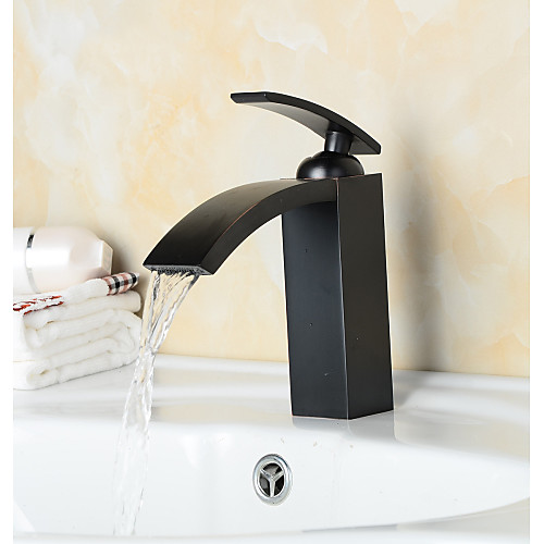 

Bathroom Sink Faucet - Waterfall Oil-rubbed Bronze Centerset Single Handle One HoleBath Taps