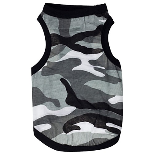 

Cat Dog Shirt / T-Shirt Dog Clothes Gray Costume Cotton Camo / Camouflage Casual / Daily XS S M L