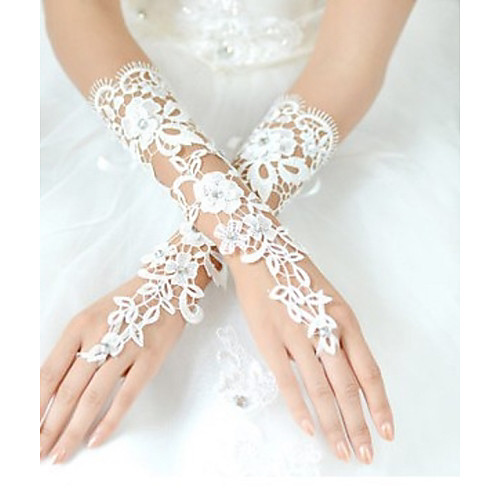 

Lace / Polyester Wrist Length Glove Classical / Bridal Gloves / Party / Evening Gloves With Solid