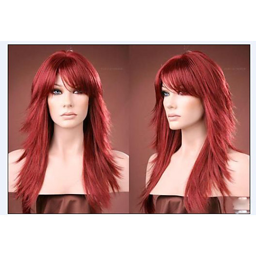 

Synthetic Wig Curly Curly Layered Haircut With Bangs Wig Long Synthetic Hair Women's Red StrongBeauty