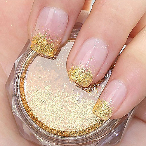 

golden glitter powder nail art decorations