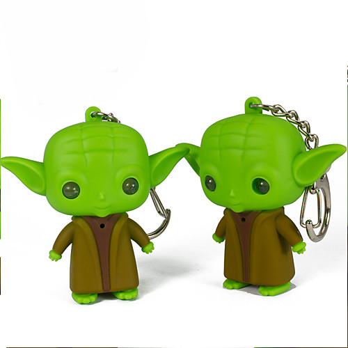 

Yoda LED Keychain Flashlight Sound Light Key Ring (Random Color)