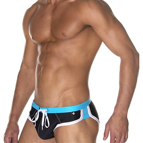 

Men's Patchwork Super Sexy Boxer Briefs Color Block 1 Piece Yellow Blue S M L