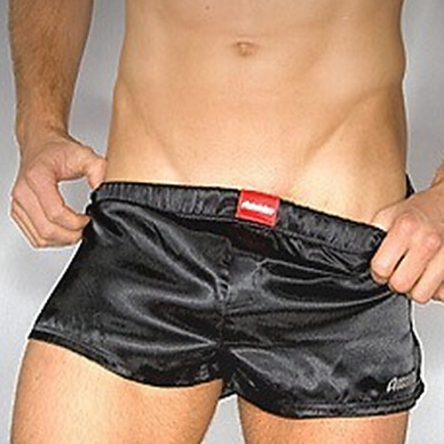 

Men's Super Sexy Boxers Underwear Solid Colored 1 Piece Black Blue S M L