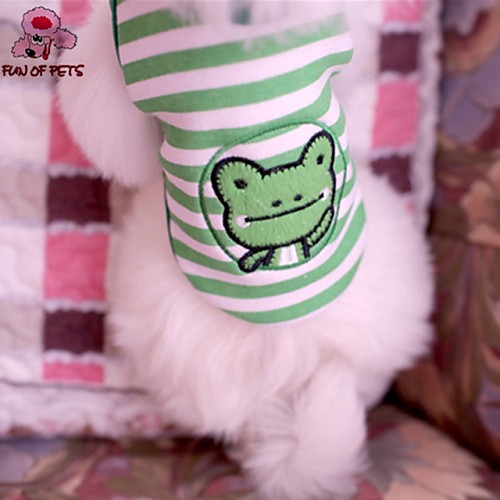 

Cat Dog Shirt / T-Shirt Puppy Clothes Stripes Cartoon Cosplay Wedding Dog Clothes Puppy Clothes Dog Outfits Green Costume for Girl and Boy Dog Cotton XS S M
