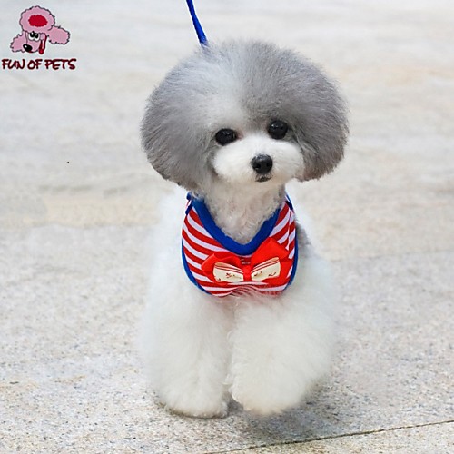 

Cat Dog Harness Adjustable / Retractable Nylon Red Blue