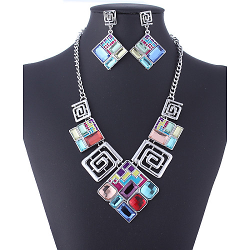 

Crystal Jewelry Set Pendant Necklace Statement Vintage Party Work Casual Earrings Jewelry Screen Color For Party
