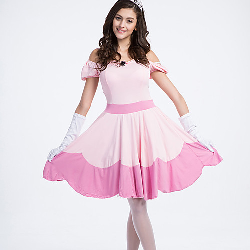

Princess Princess Peach Dress Cosplay Costume Women's Halloween Carnival Festival / Holiday Spandex Lycra Terylene Pink Women's Carnival Costumes / Gloves / Headwear / Gloves / Headwear