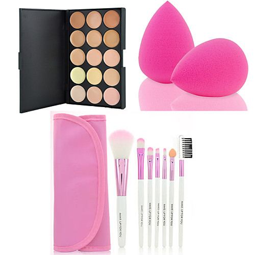 

hot-sale-15-colors-contour-face-cream-makeup-concealer-palette-7pcs-pink-makeup-brushes-set-kit-powder-puff