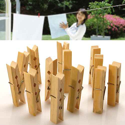 

20 Pcs Wooden Clothespins Pure Color Hanging Decor Clothes Craft