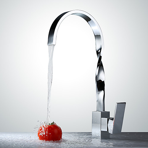 

Kitchen faucet - One Hole Chrome Tall / ­High Arc Deck Mounted Contemporary Kitchen Taps / Brass / Single Handle One Hole