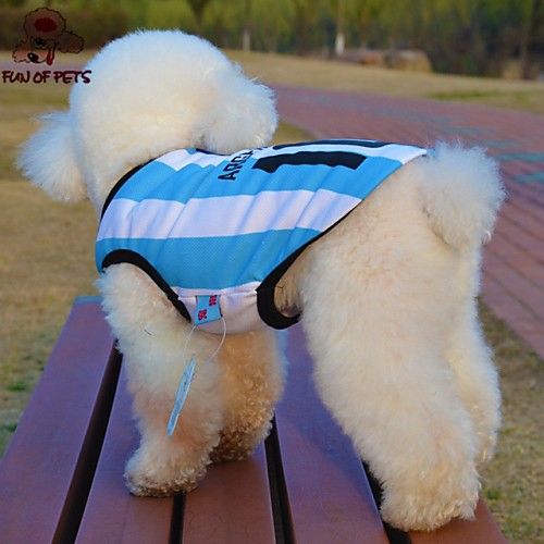 

Cat Dog Shirt / T-Shirt Jersey Vest Stripes Letter & Number Cosplay Wedding Dog Clothes Puppy Clothes Dog Outfits Blue Costume for Girl and Boy Dog Terylene XS S M L XL