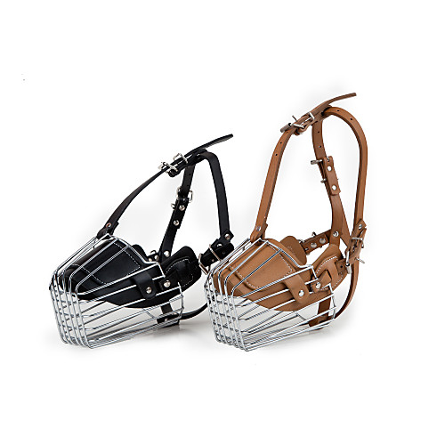 

[BEJIARY] Pet Products Dog Muzzle Steel Muzzle with Leather Better to Prevent Violence