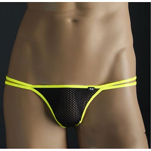 

Men's G-string Underwear Solid Colored Low Waist Black White M L XL