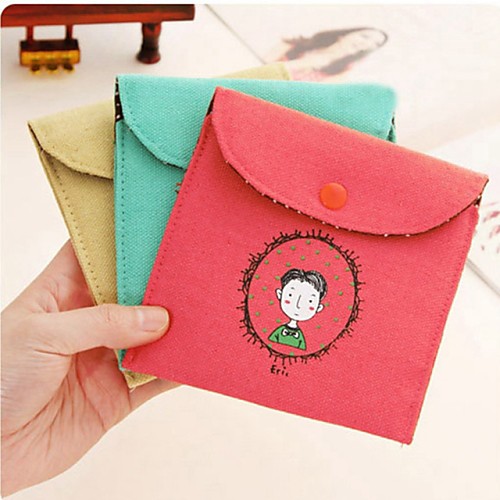 

Vintage Style Childhood Signature Cotton Sanitary Napkins bag (Assorted Colors)