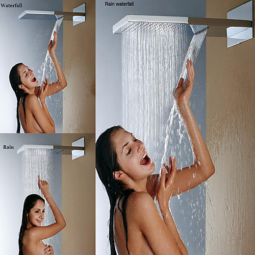 

Contemporary Rain Shower Brushed Feature - Rainfall, Shower Head