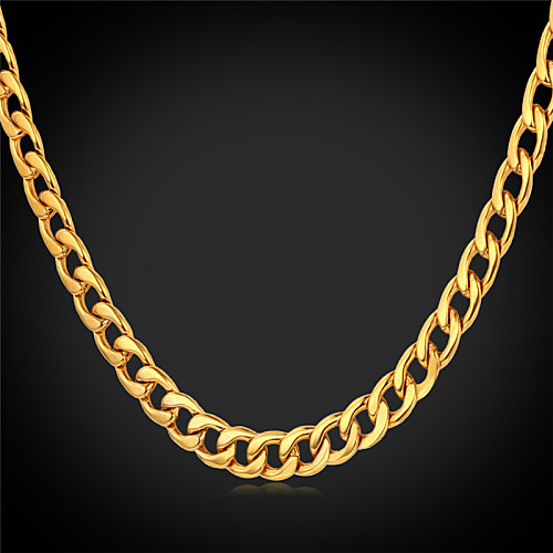 

Men's Chain Necklace Vintage Necklace Cuban Ladies Gothic Fashion Stainless Steel Gold Plated Black White Gold Necklace Jewelry For Wedding Party Daily Casual