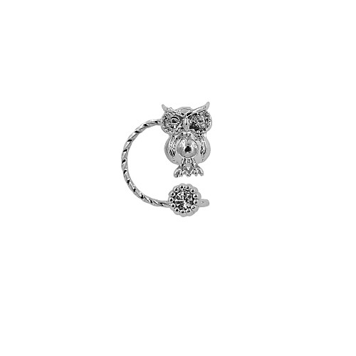 

Women's Ear Cuff Owl Animal Ladies Rhinestone Earrings Jewelry Silver / Golden For Wedding Party Daily Casual Sports