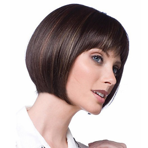 

Synthetic Wig Straight Straight Bob Short Bob Wig Short Brown Synthetic Hair Women's Heat Resistant Ombre Hair Brown
