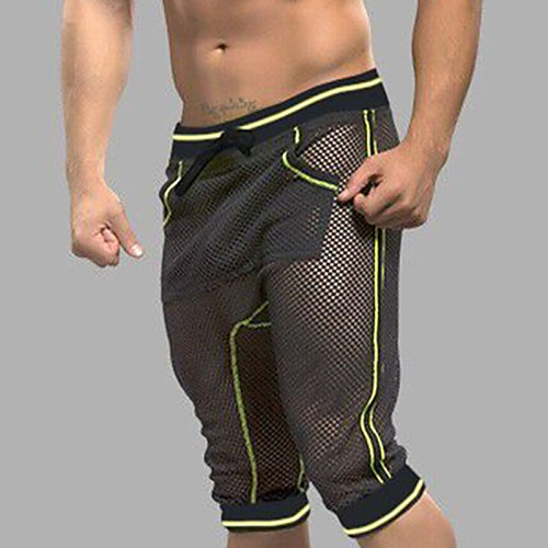 

Men's Mesh Super Sexy Long Johns Striped Mesh
