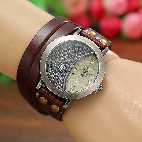 

Women's Ladies Wrist Watch Wrap Bracelet Watch Analog Quartz Eiffel Tower / Leather