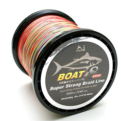 

PE Braided Line / Dyneema / Superline 8 pcs Fishing Line 300M / 330 Yards PE 60LB 0.36 mm Sea Fishing Freshwater Fishing General Fishing