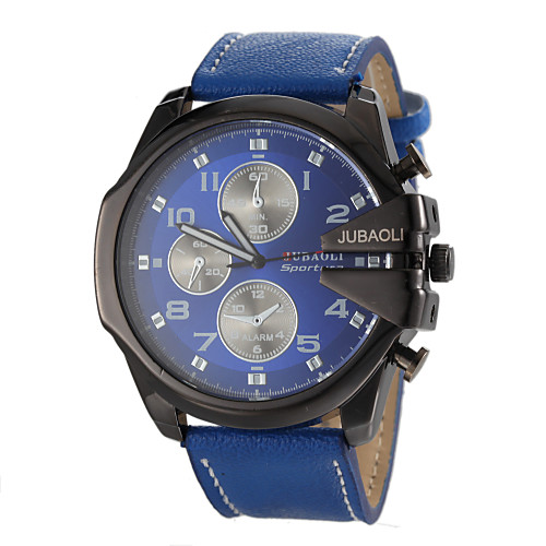 

JUBAOLI Men's Military Watch Wrist Watch Aviation Watch Quartz Leather Black / White / Blue Casual Watch Analog Charm Aristo - Black Red Blue