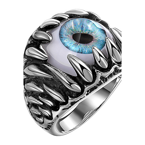 

Ring Black Stainless Steel Titanium Steel Evil Eye Magic Punk 8 9 10 11 / Men's