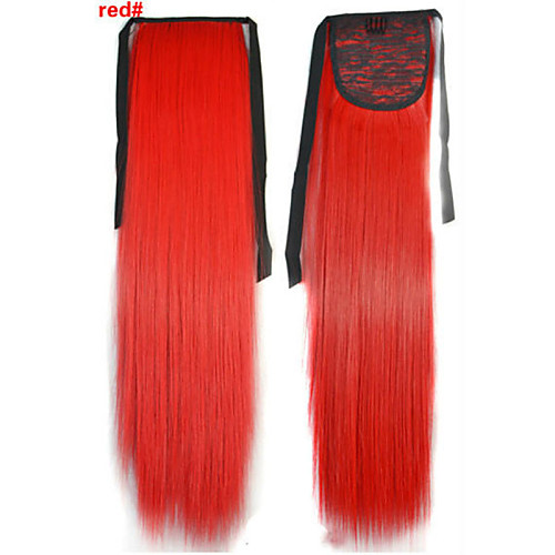 

Straight Synthetic Hair Piece Hair Extension 18 inch Red