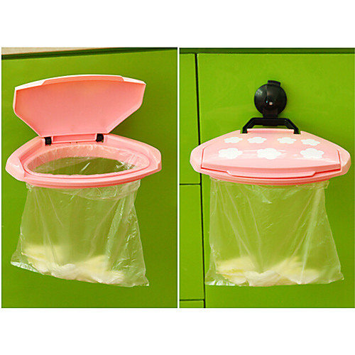

Portable Plastic Mini Sucker Garbage Bag Hanger Trash Can Rack Hook Holder (Random Color)
