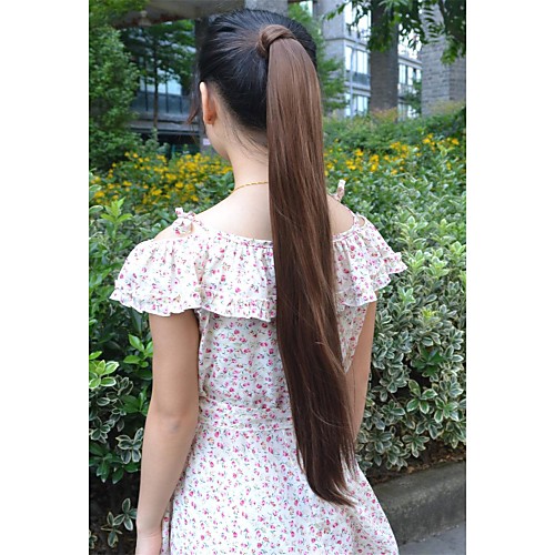 

long straight volume up pongtail extension japan high temperature synthetic fiber hair extension