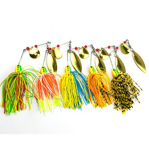 

5 pcs Fishing Lures Buzzbait & Spinnerbait Spinnerbaits Floating Bass Trout Pike Sea Fishing Freshwater Fishing Hard Plastic Silicon Metal
