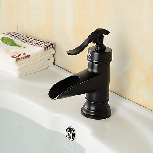 

Bathroom Sink Faucet - Waterfall Oil-rubbed Bronze Centerset One Hole / Single Handle One HoleBath Taps